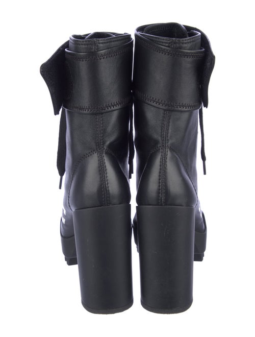 Off-White Leather Graphic Print Sock Boots