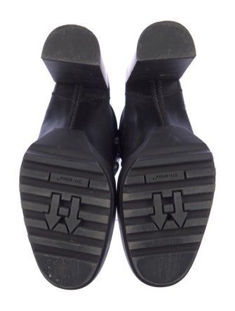 Off-White Leather Graphic Print Sock Boots