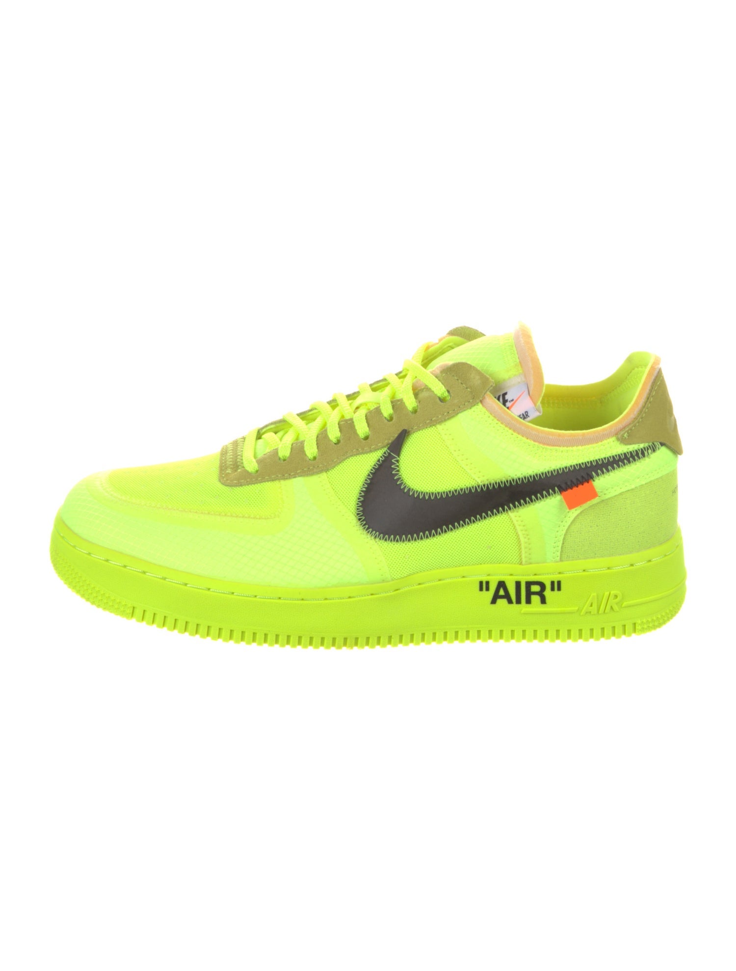 Off-White x Nike Air Force 1 Low 'Volt' Sneakers w/ Tags