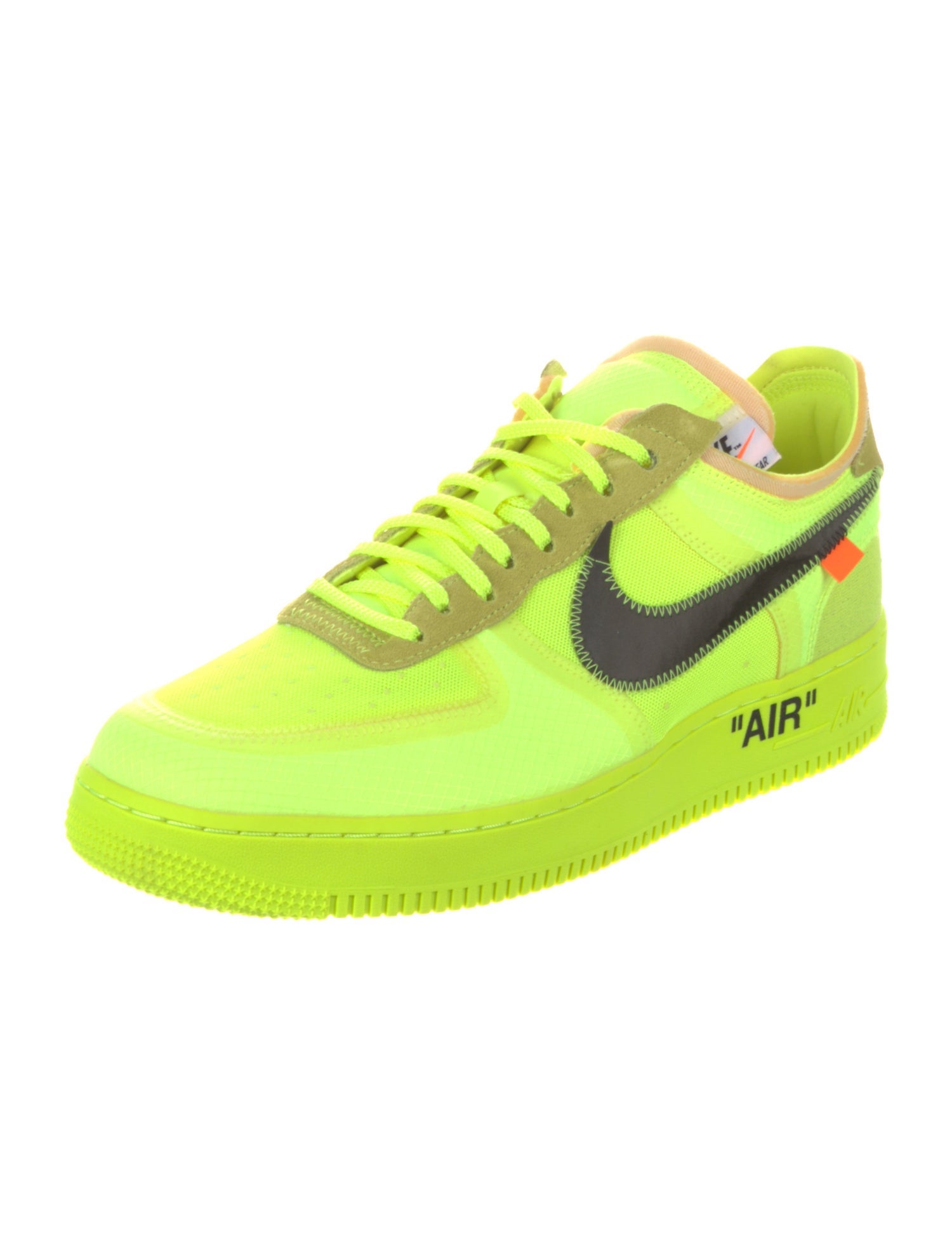 Off-White x Nike Air Force 1 Low 'Volt' Sneakers w/ Tags