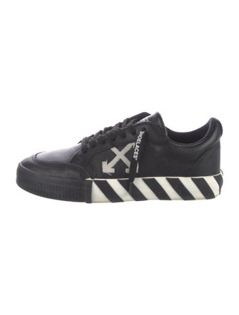 Off-White Leather Colorblock Pattern Sneakers