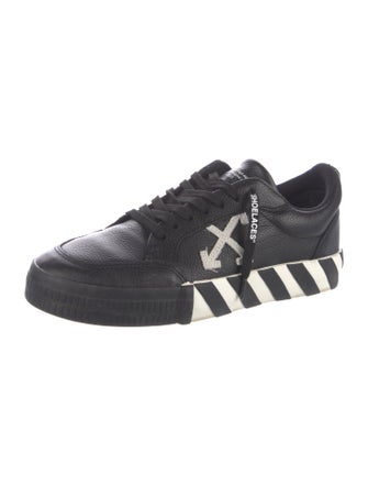 Off-White Leather Colorblock Pattern Sneakers