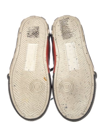 Off-White Leather Colorblock Pattern Sneakers