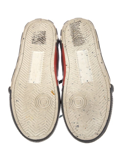 Off-White Leather Colorblock Pattern Sneakers