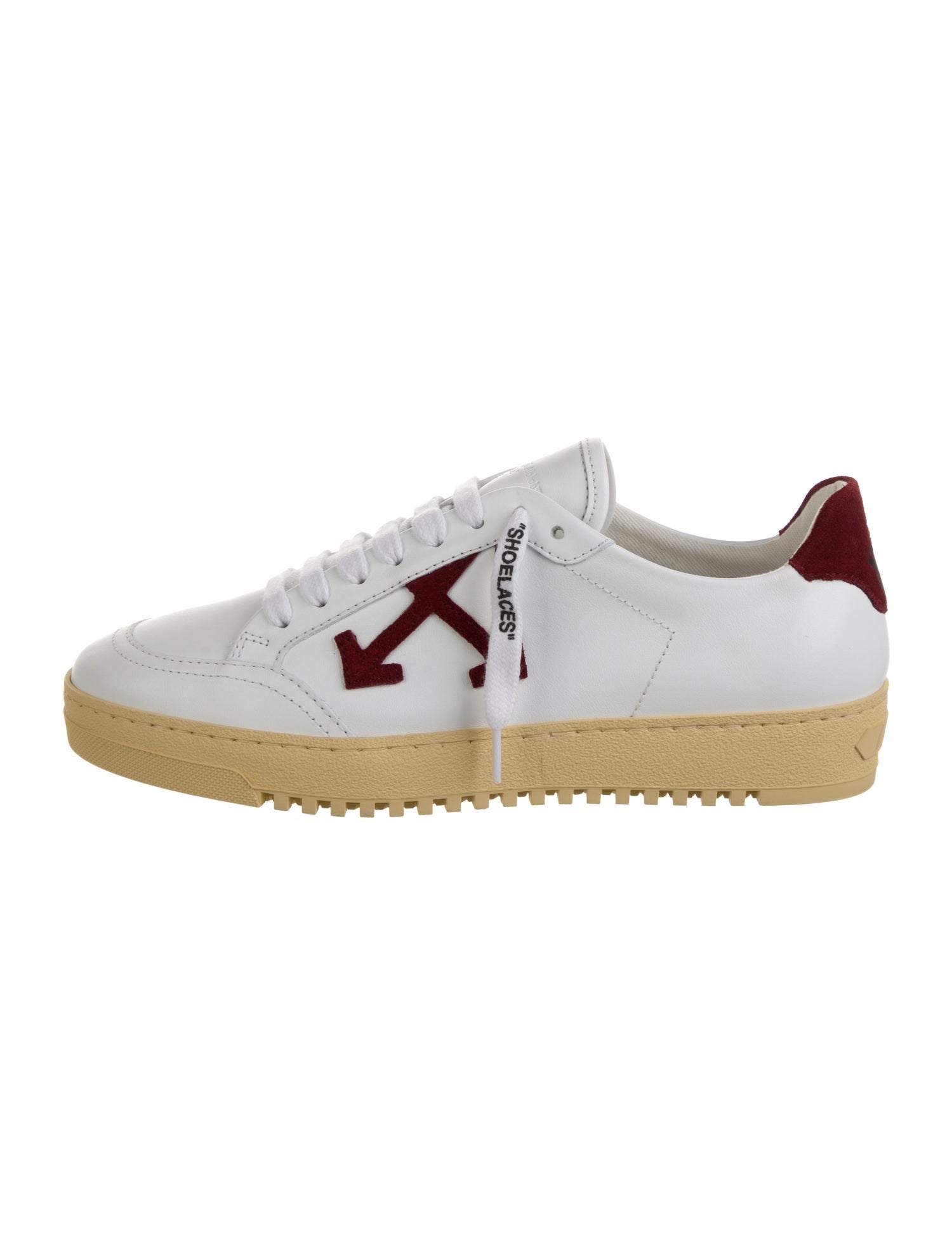 Off-White Leather Graphic Print Sneakers w/ Tags