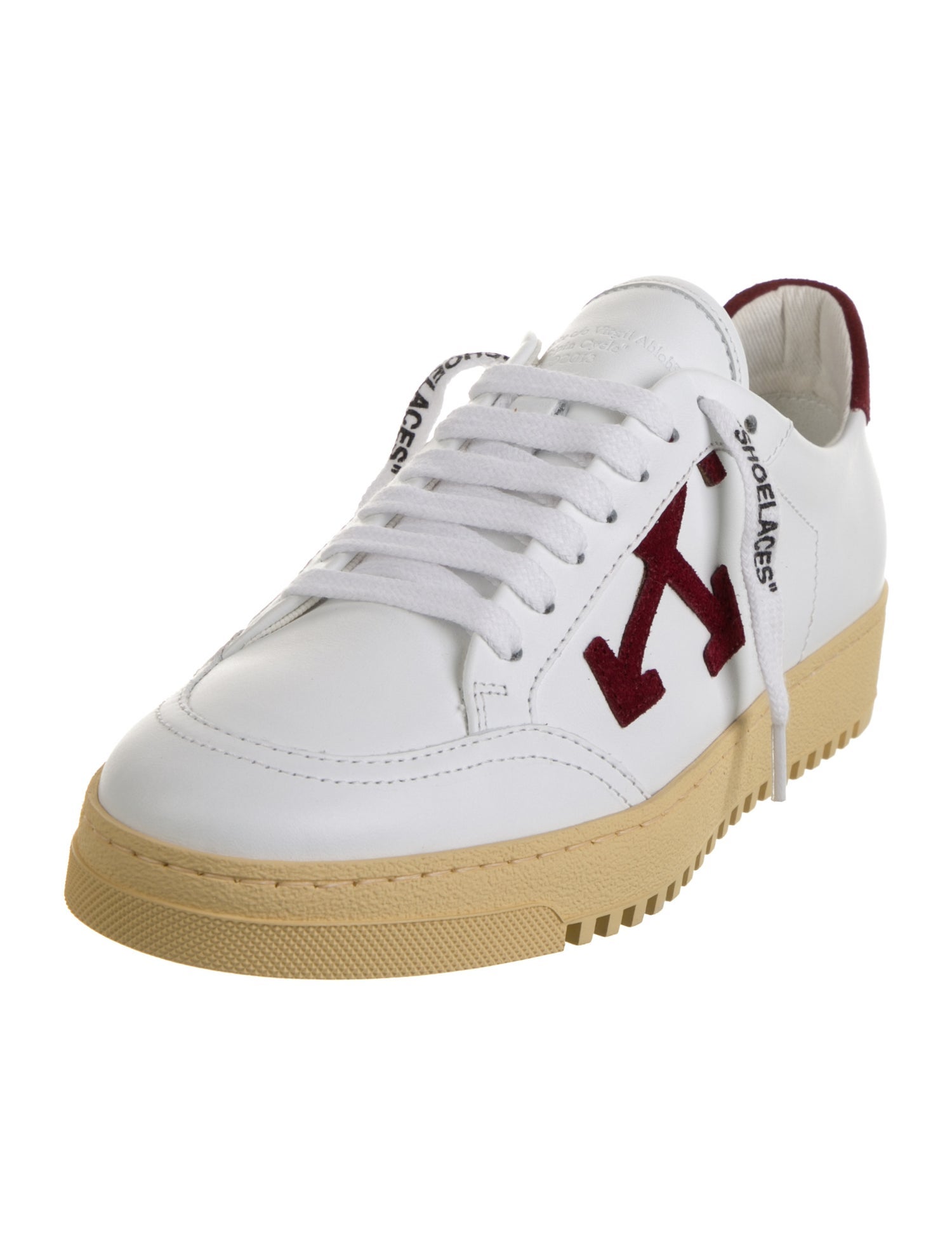 Off-White Leather Graphic Print Sneakers w/ Tags