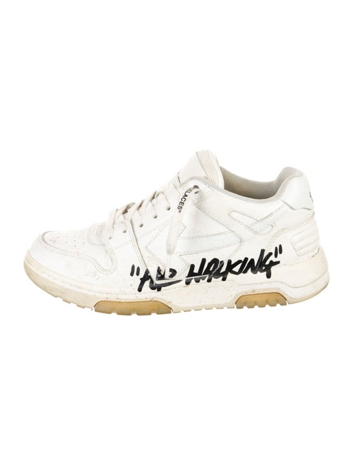 Off-White Leather Graphic Print Sneakers