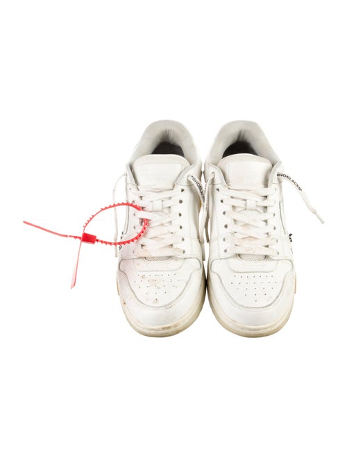 Off-White Leather Graphic Print Sneakers