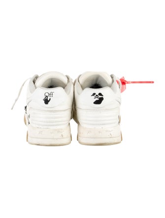 Off-White Leather Graphic Print Sneakers