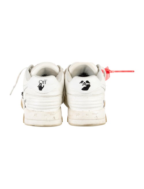 Off-White Leather Graphic Print Sneakers