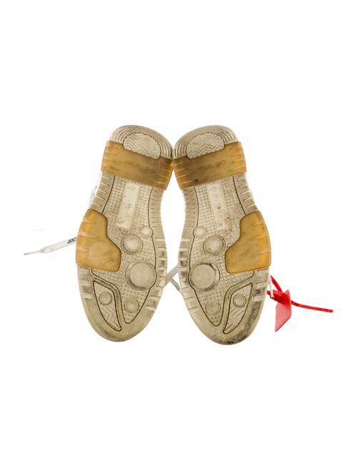 Off-White Leather Graphic Print Sneakers