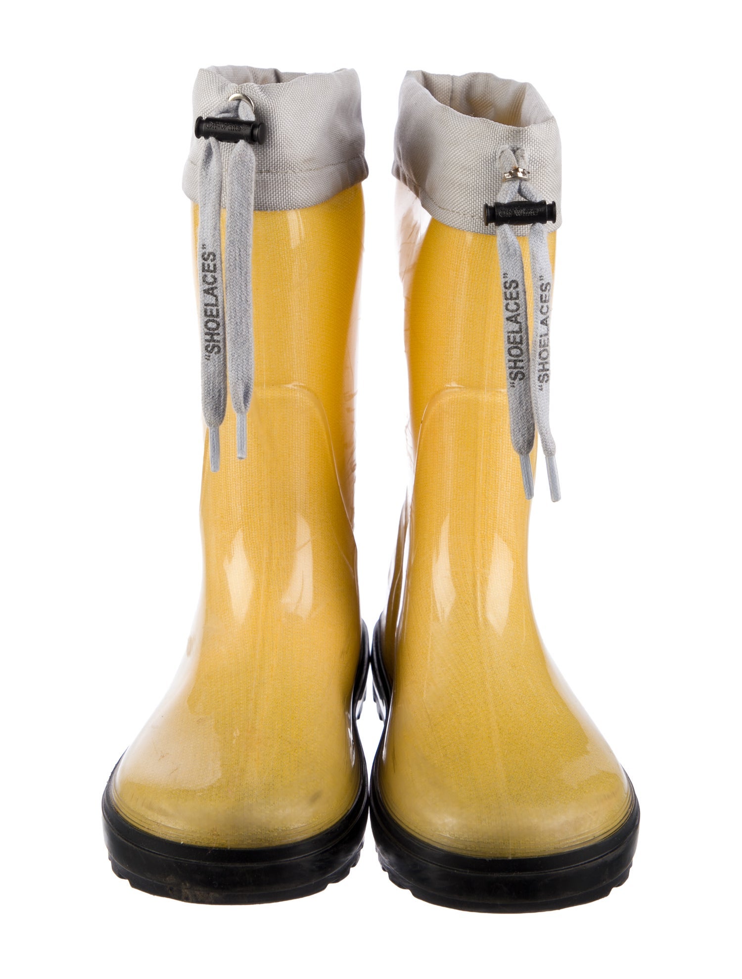 Off-White Drawstring Rain Boots