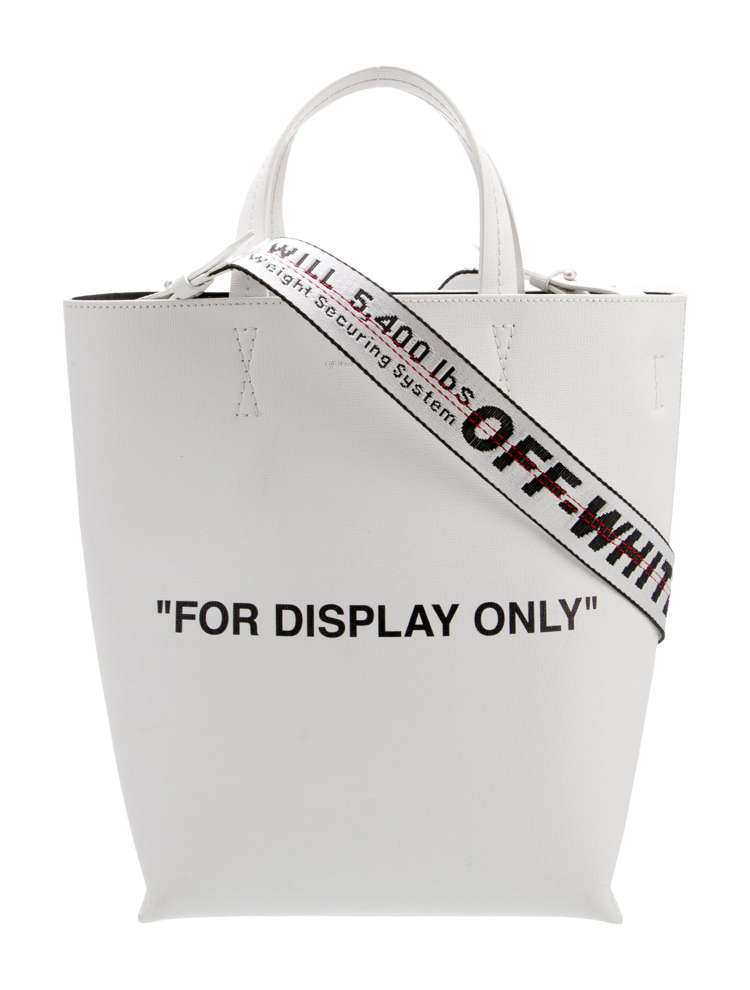 Off-White Saffiano Leather Top Handle Bag