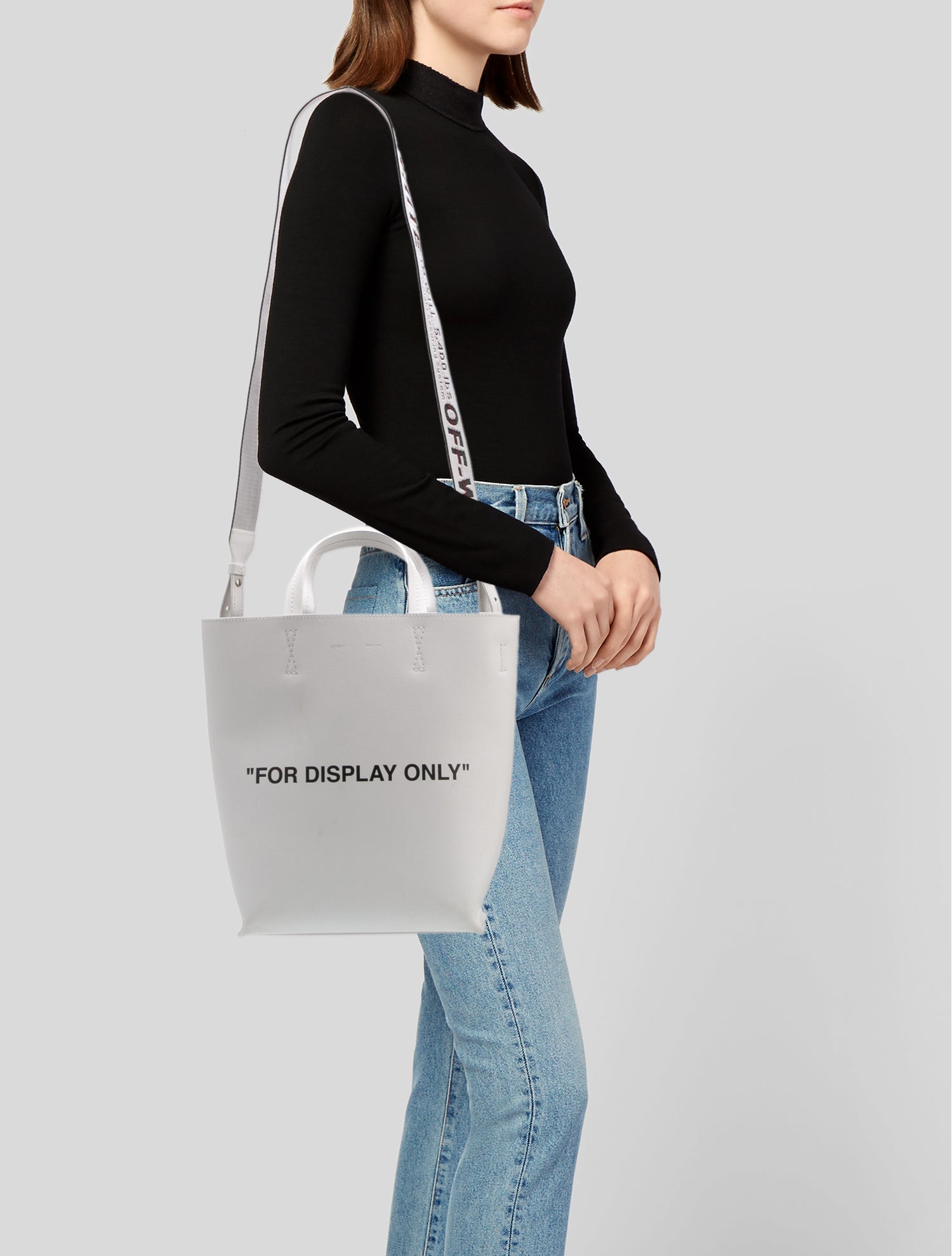 Off-White Saffiano Leather Top Handle Bag