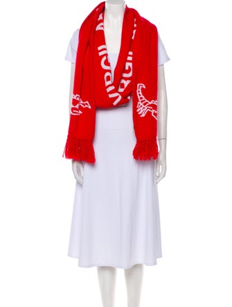 Off-White Cashmere Printed Scarf