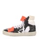 Off-White Embossed Leather Colorblock Pattern Sneakers