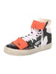 Off-White Embossed Leather Colorblock Pattern Sneakers