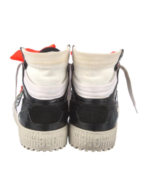 Off-White Embossed Leather Colorblock Pattern Sneakers