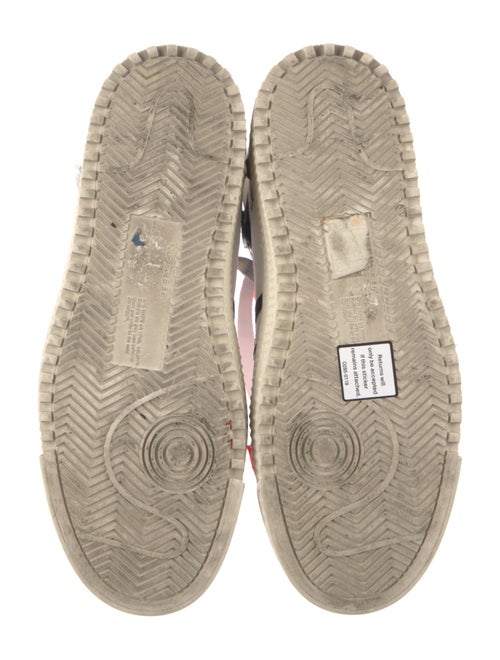 Off-White Embossed Leather Colorblock Pattern Sneakers