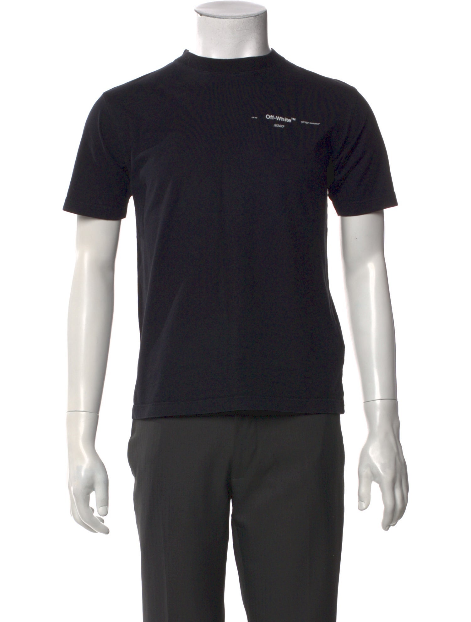 Off-White Mock Neck Short Sleeve T-Shirt