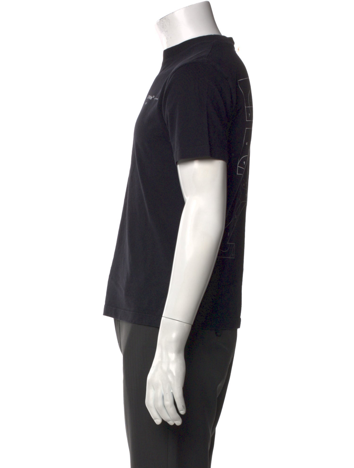 Off-White Mock Neck Short Sleeve T-Shirt