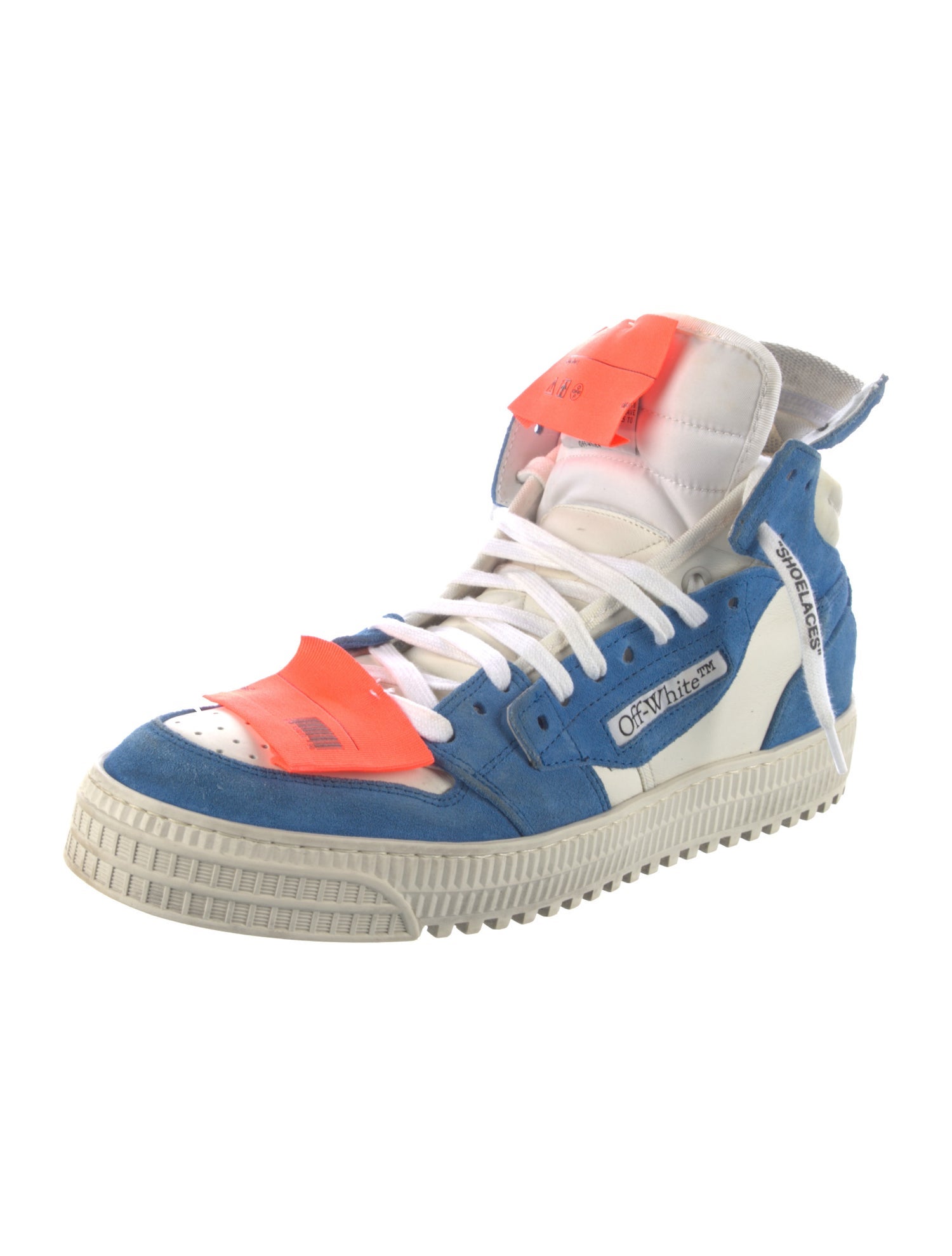 Off-White Suede Colorblock Pattern Sneakers