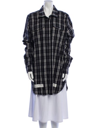 Off-White 2016 Plaid Print Button-Up Top