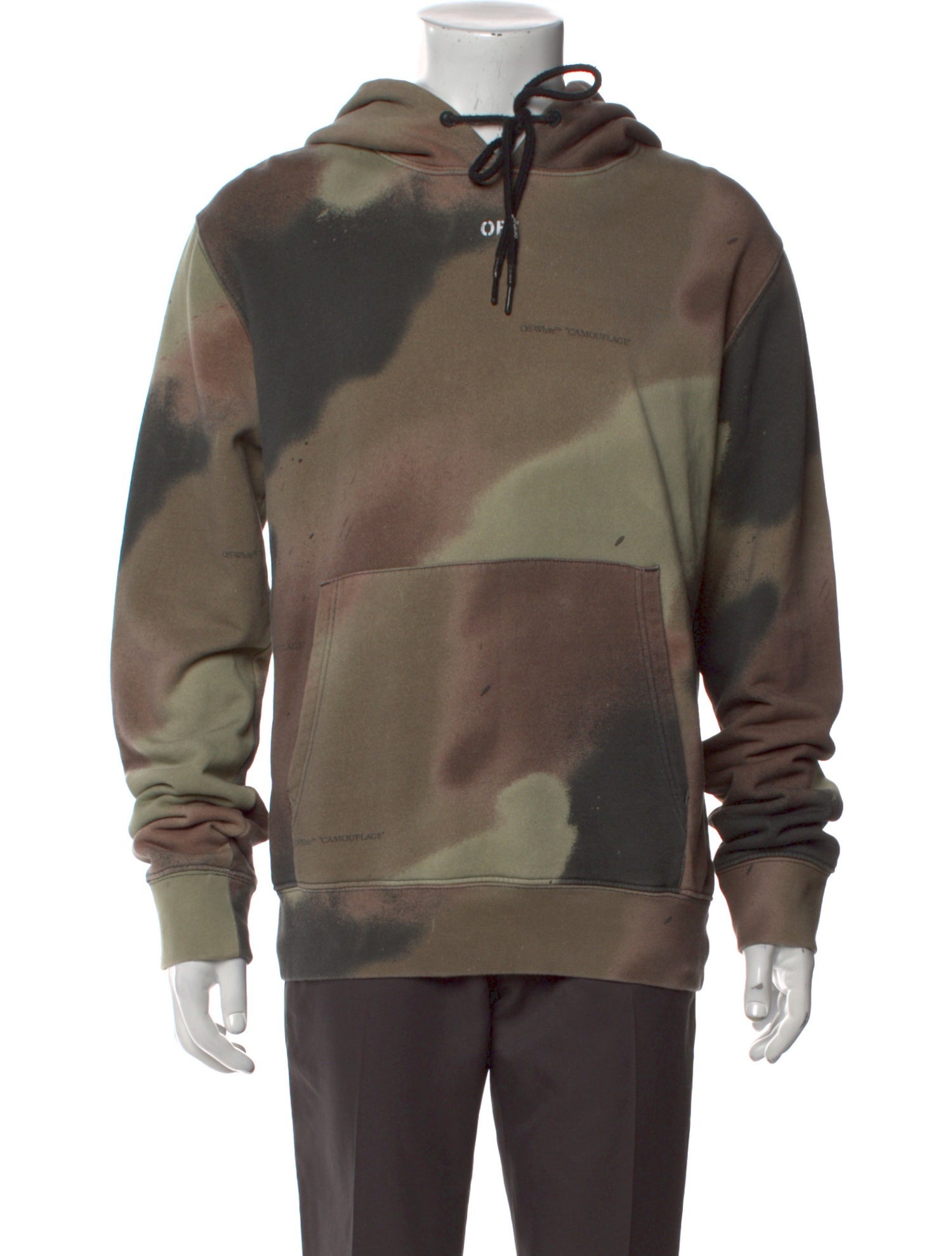 Off-White Tie-Dye Print Crew Neck Hoodie