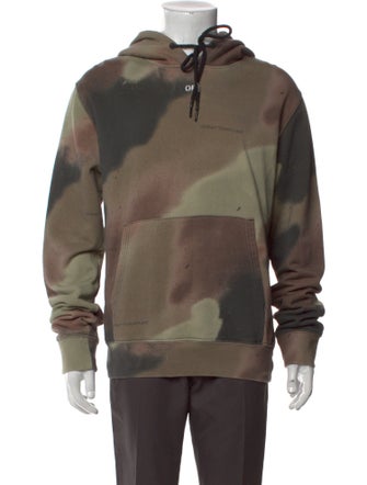 Off-White Tie-Dye Print Crew Neck Hoodie