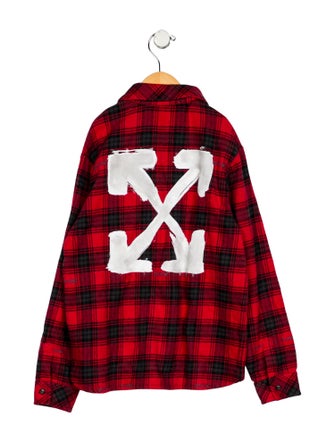 Off-White Boys' Plaid Flannel Shirt