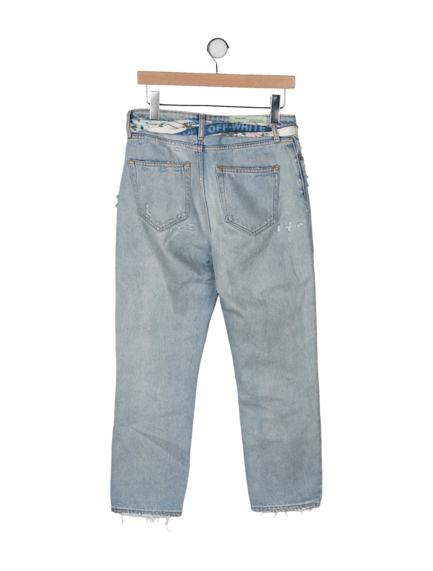 Off-White High-Rise Straight Leg Jeans