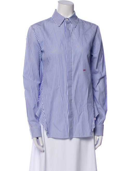 Off-White Striped Long Sleeve Button-Up Top
