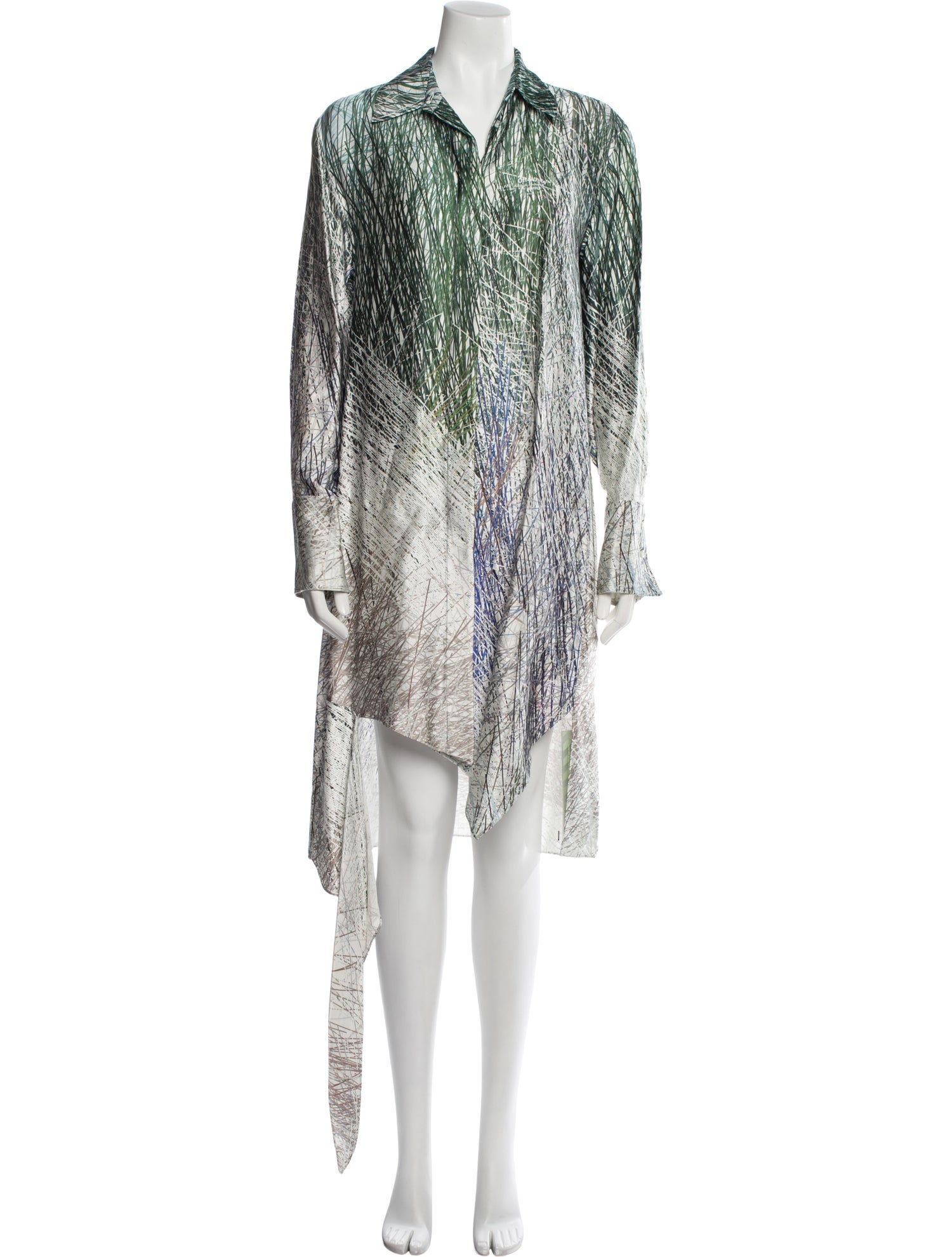 Off-White Printed Knee-Length Dress w/ Tags