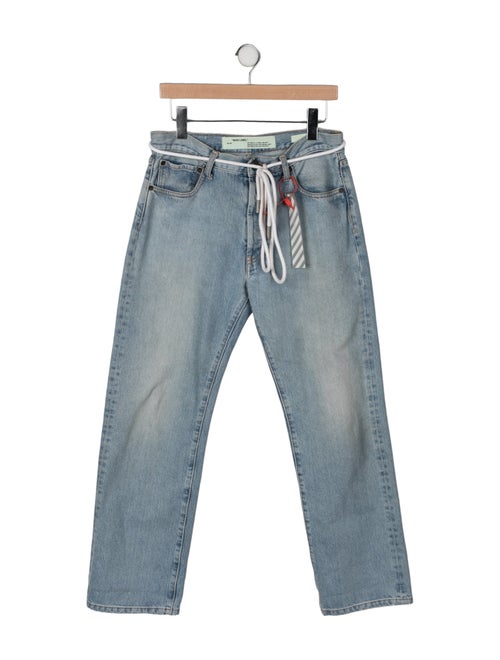 Off-White Mid-Rise Straight Leg Jeans
