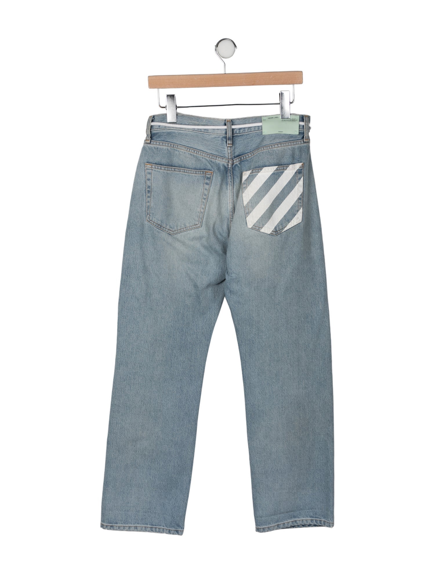 Off-White Mid-Rise Straight Leg Jeans