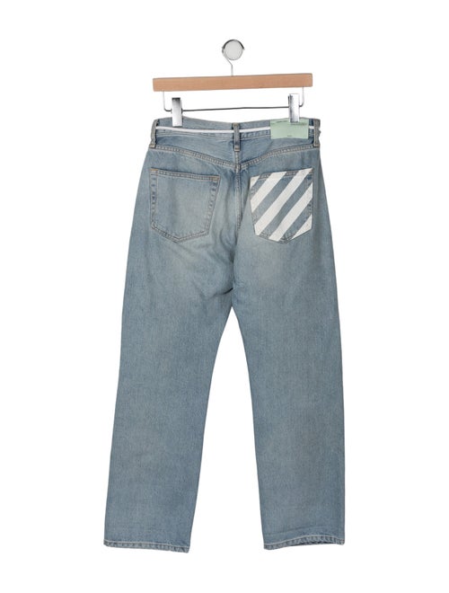 Off-White Mid-Rise Straight Leg Jeans