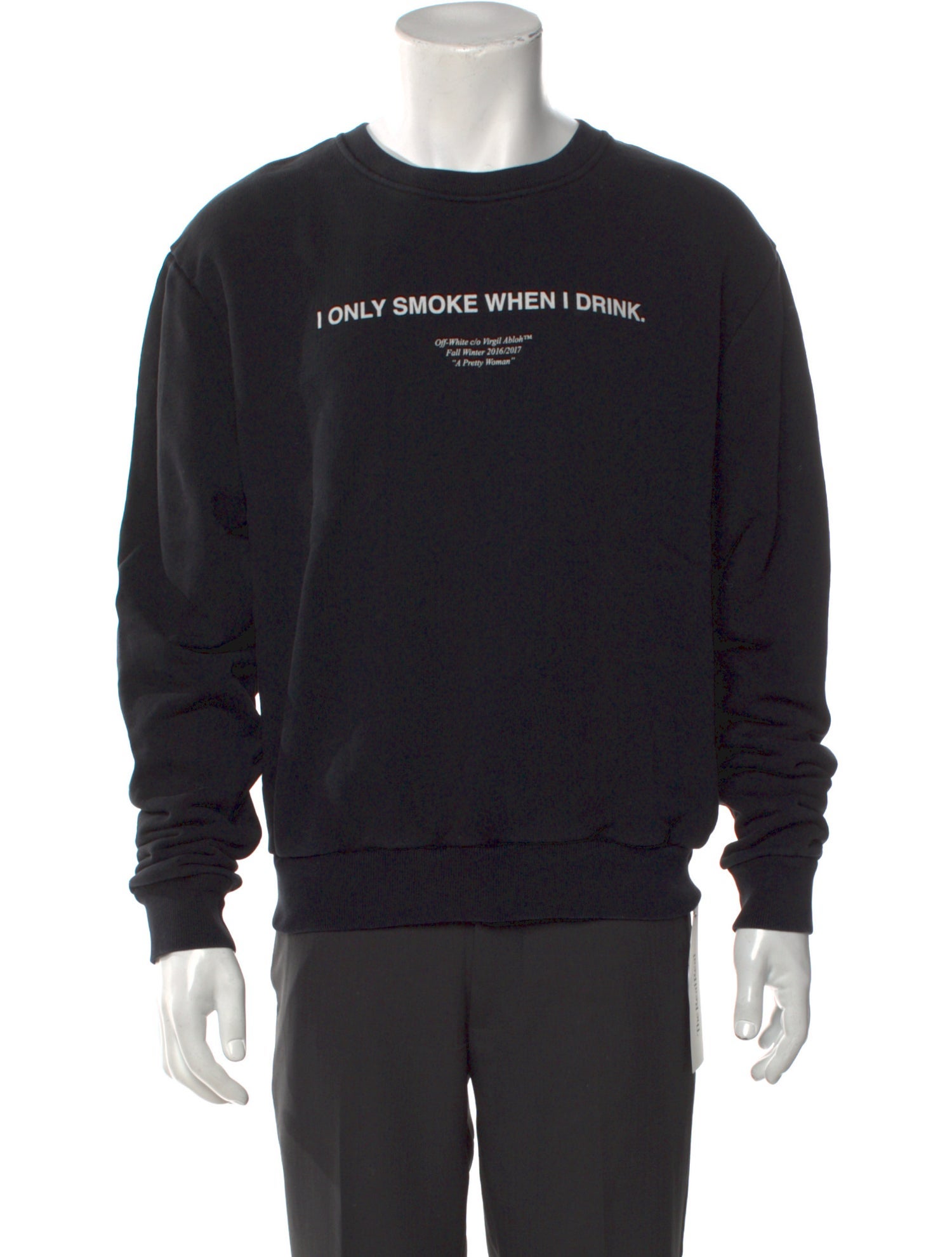 Off-White 2016 Off-White Faded I Only Smoke Sweatshirt Sweatshirt