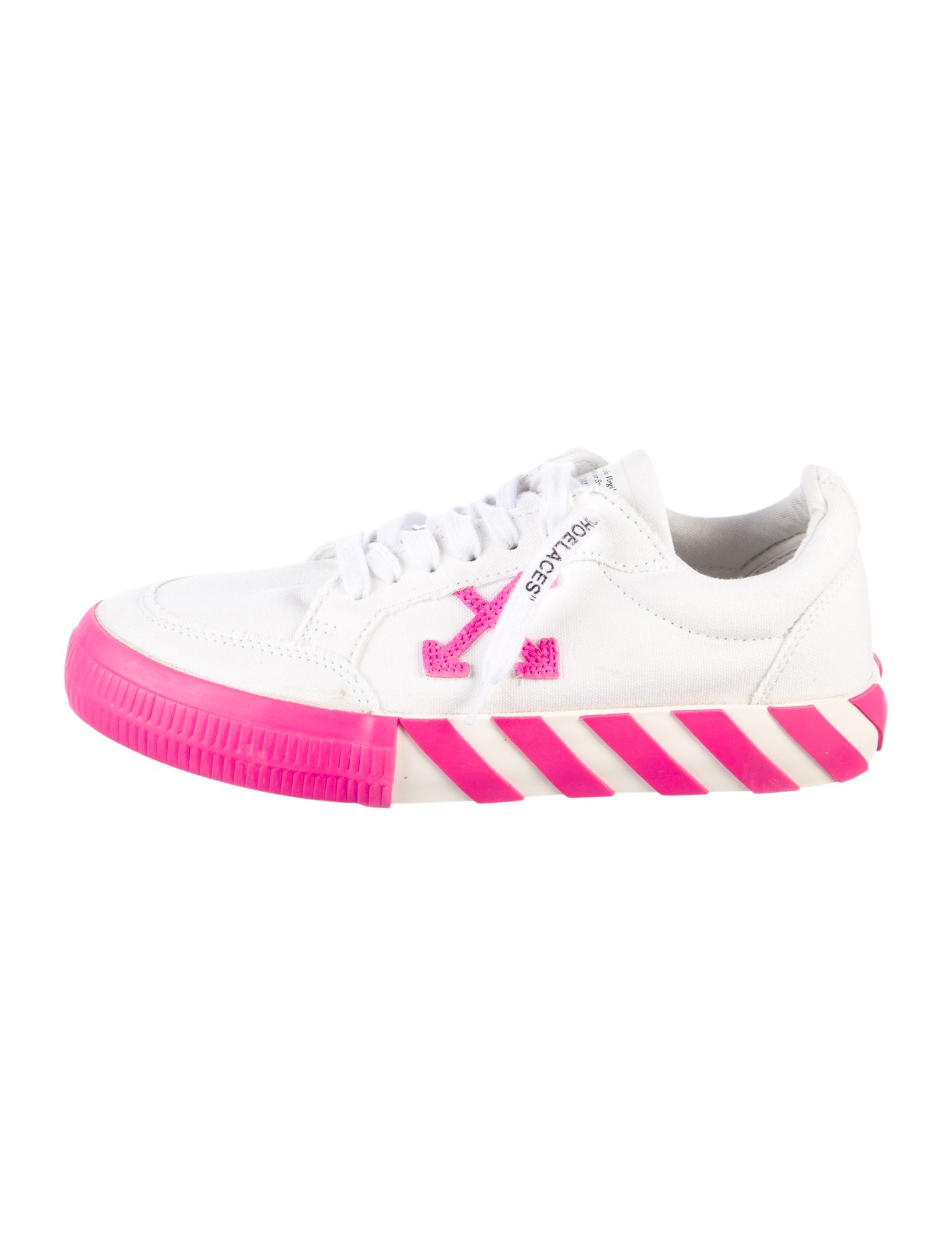 Off-White Canvas Colorblock Pattern Sneakers