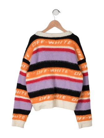 Off-White Girls Stripe Logo Knit Cardigan