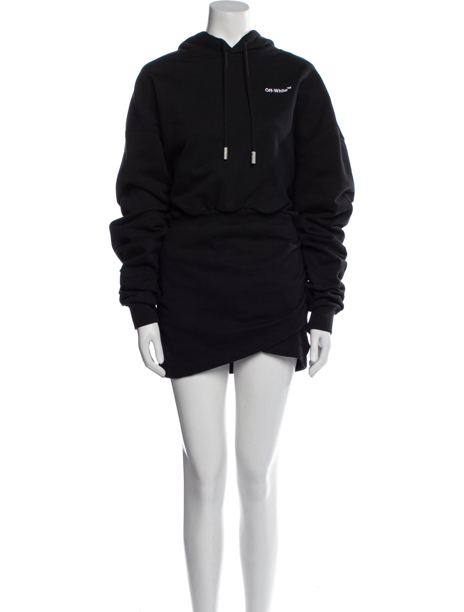 Off-White Mock Neck Mini Dress