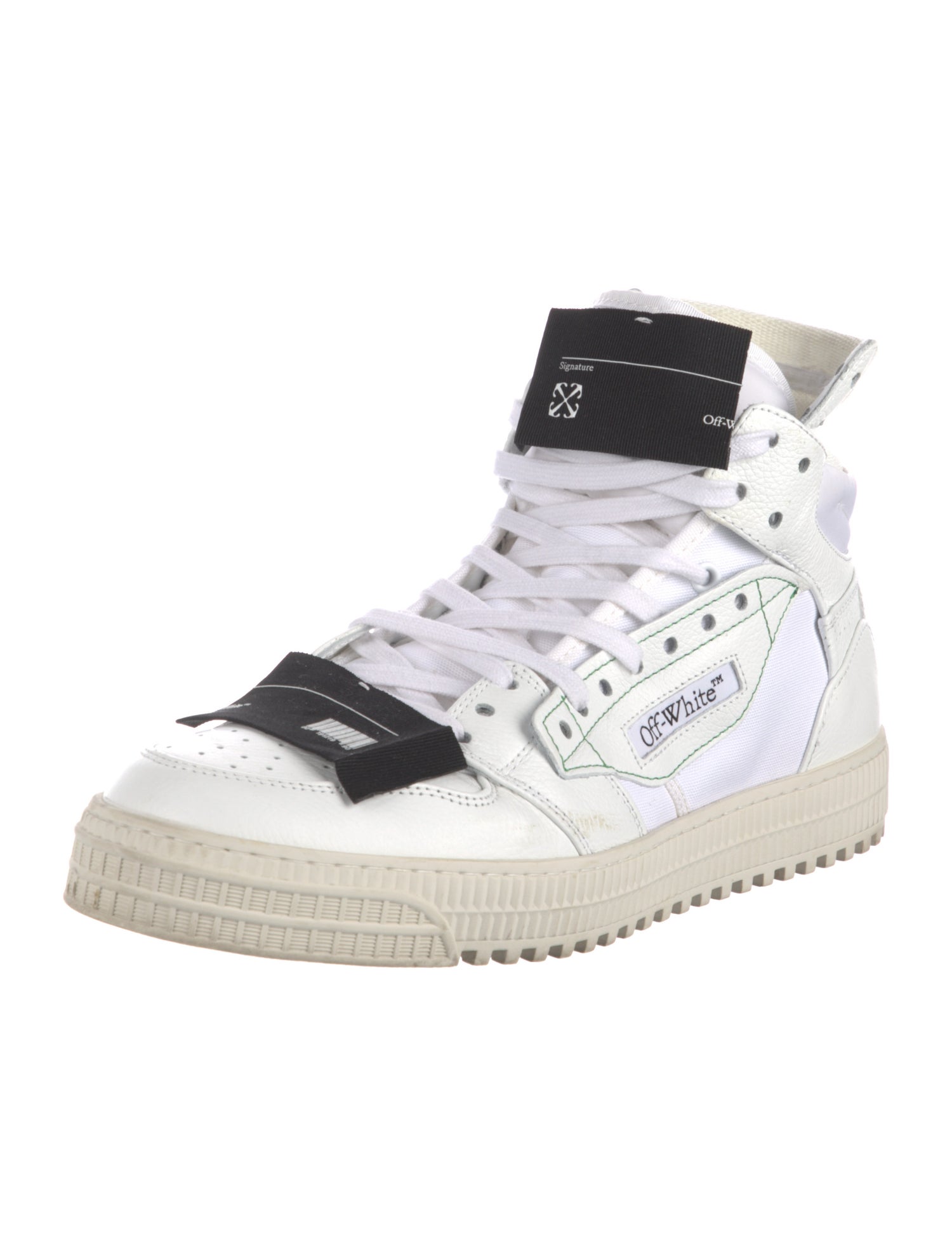 Off-White Leather Printed Sneakers