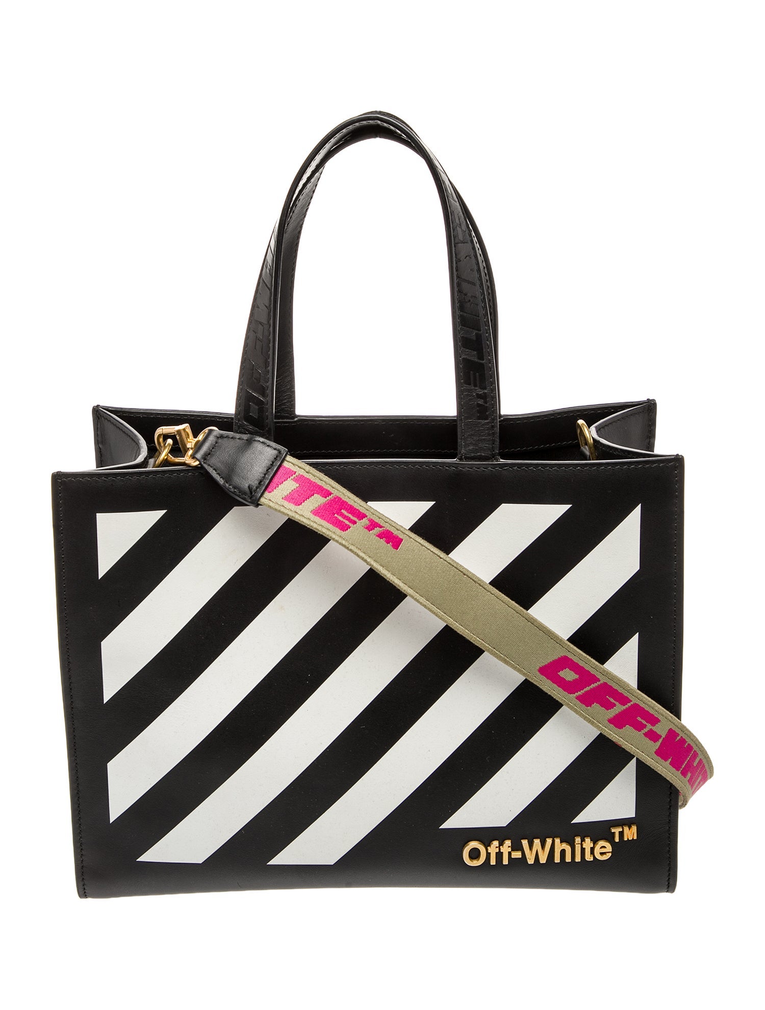 Off-White Leather Top Handle Bag
