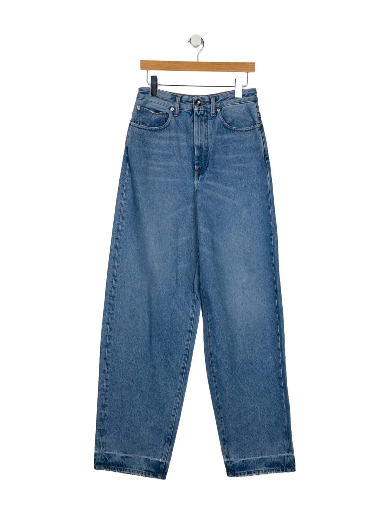 Off-White High-Rise Wide Leg Jeans
