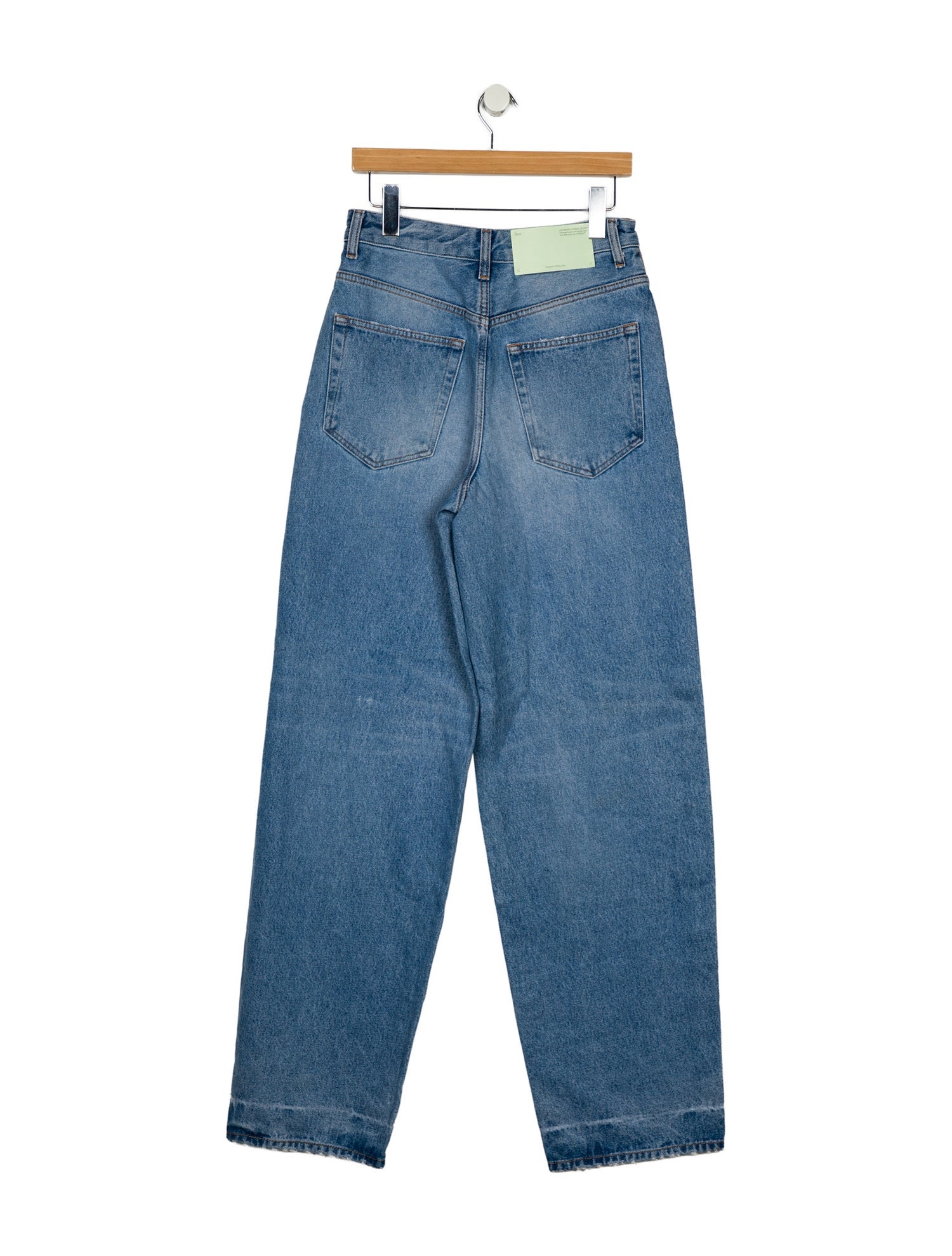 Off-White High-Rise Wide Leg Jeans
