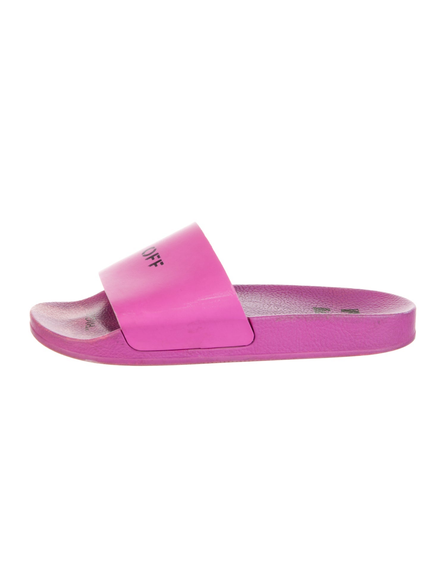Off-White Pool Slides 'Fuchsia' Leather Slides