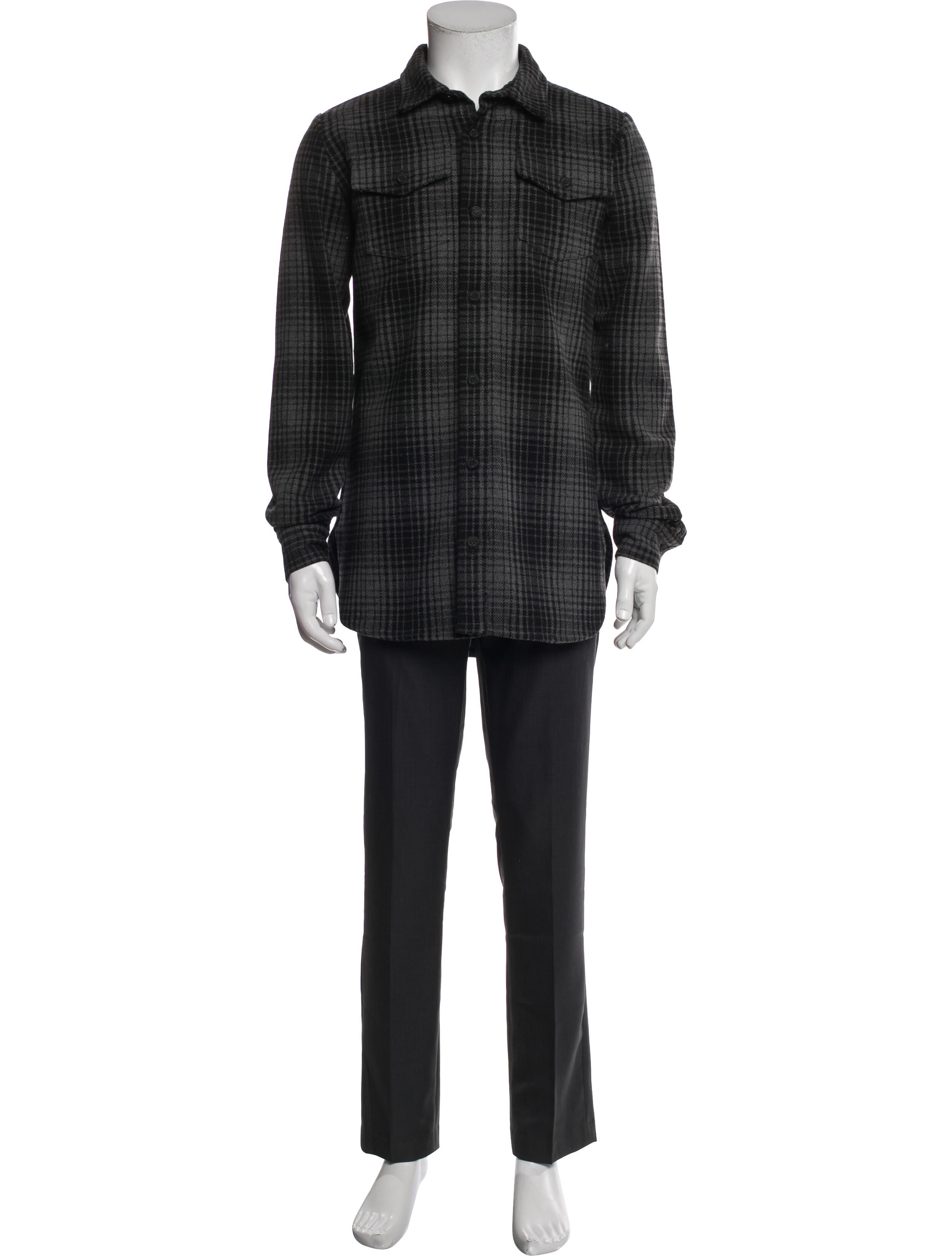 Off-White Plaid Print Long Sleeve Shirt