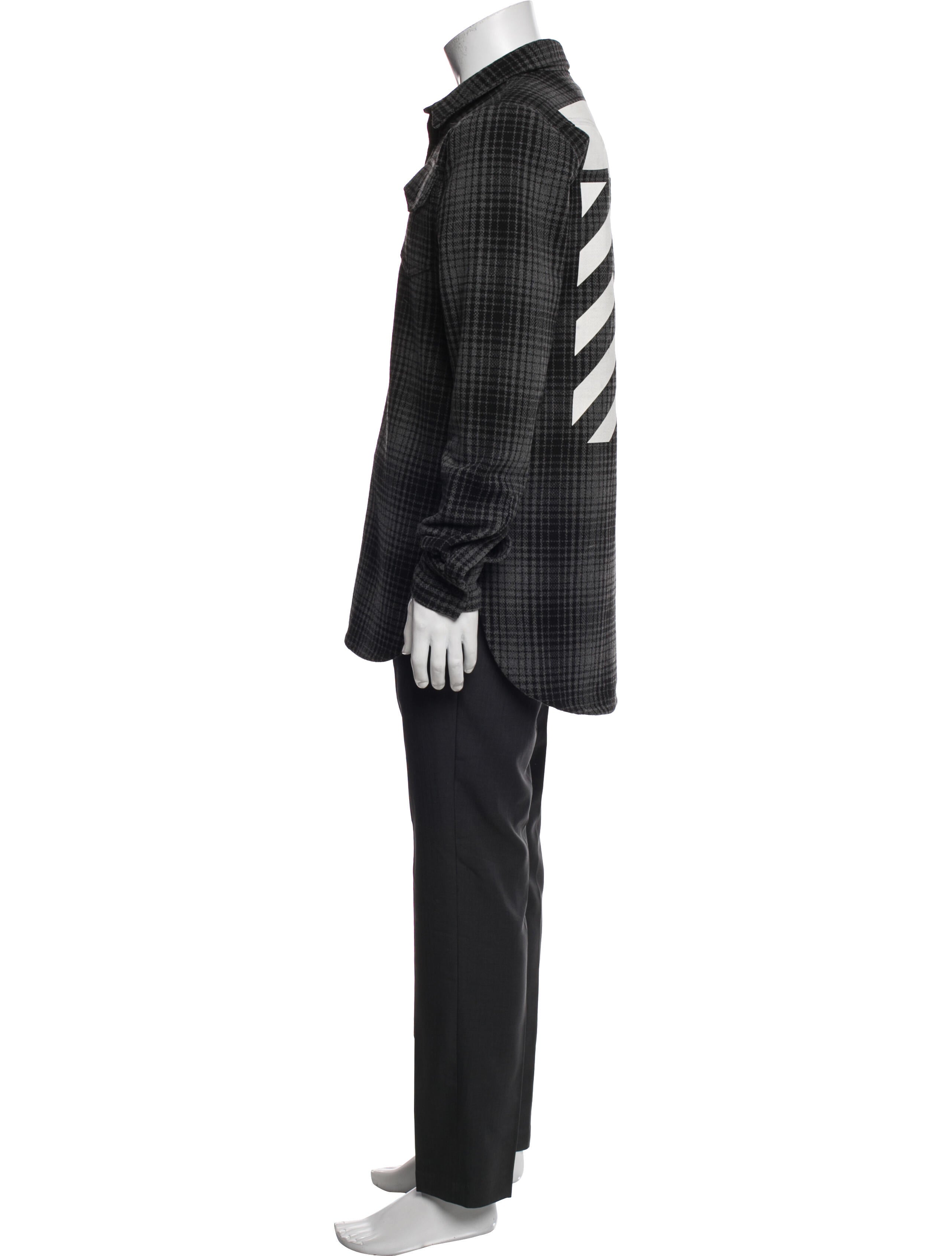 Off-White Plaid Print Long Sleeve Shirt