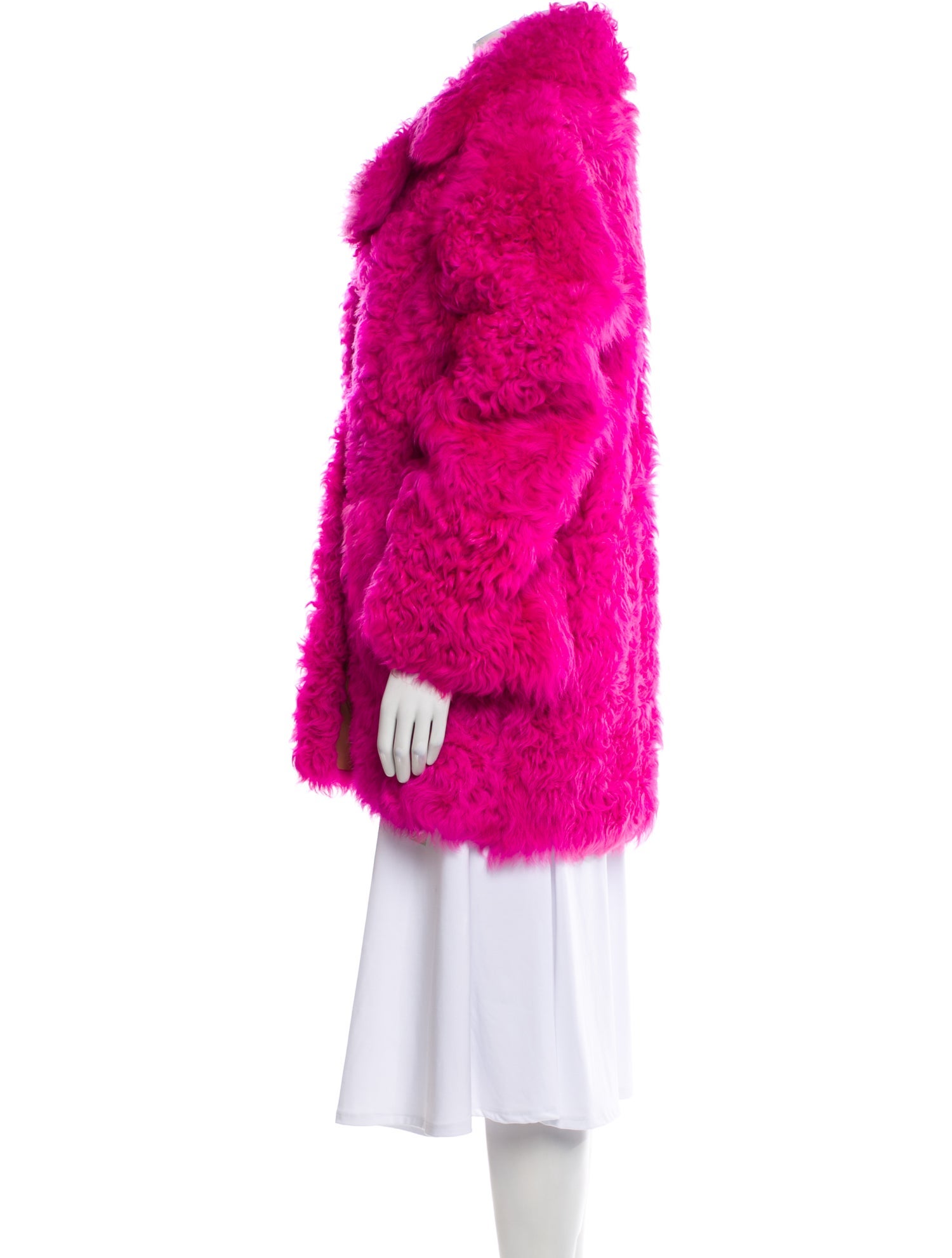 Off-White Fur Faux Fur Coat w/ Tags