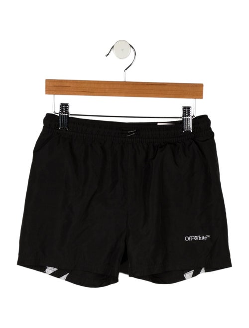 Off-White Boys' Logo Printed Drawstring Swim Shorts