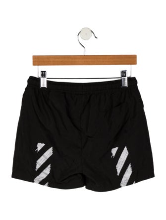 Off-White Boys' Logo Printed Drawstring Swim Shorts